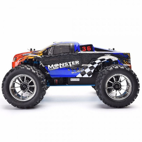 HSP 94188 1/10 RC Remote Control Nitro Gas Powered Monster Truck 4WD W/VX18 Engine,blue top engine W/2.4GTransmitter(#80300),Body:88042