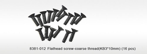 DHK 1/10 RC CAR PARTS 8381-012 Flat head screw-coarse thread (KB3*10mm) (16 pcs) 