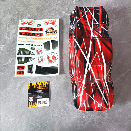 DHK 8384-007 new version Zombie 8e Printed body (PC body) Red color RC CAR PARTS