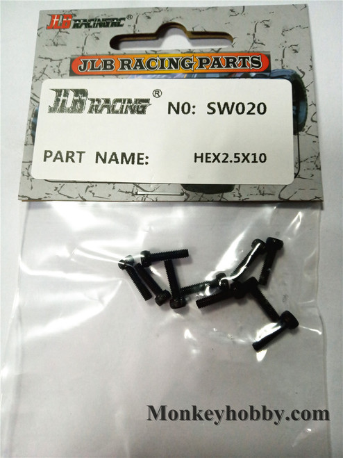 JLB Racing 1/8 Crawler RC Car Parts SW020 HEX 2.5X10mm 10pcs