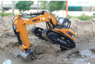 HUINA 1580 580 1:14 23Ch RC FULL ALLOY RC Excavator Big Rc Trucks Newest Version Full Metal Remote Control Excavator