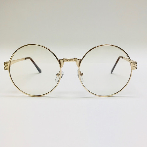 Clear Round Gold Metal Frame Migos Hip Hop Rap Glasses