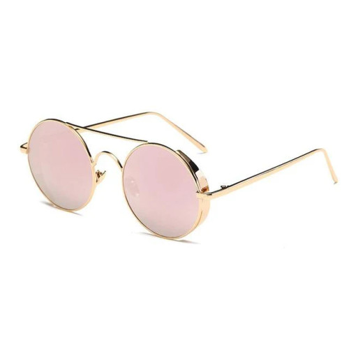 Fashion Black Brown Pink Yellow Mirror Lens Gold  Frame Aviator Shades Miami Style Celebrity Sunglasses Gafas de Sol Lentes de Moda