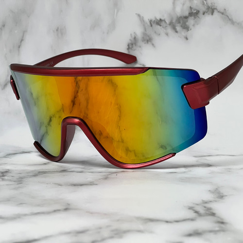 Sport Plastic Fashion Men Sunglasses Shield Single Lens