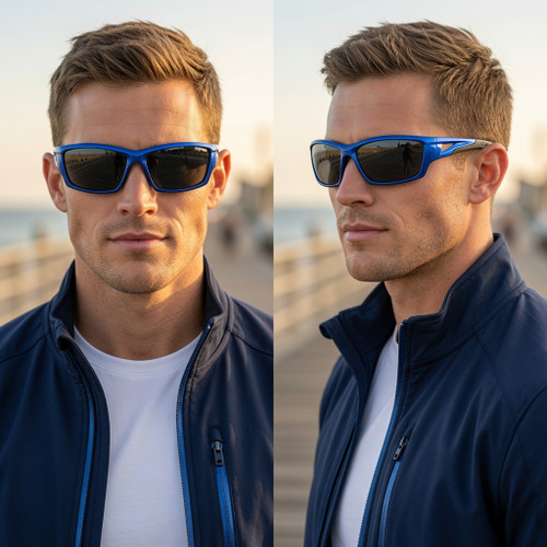 Fashion Men Sunglasses Square Sport Plastic Retro Wrap Shield Single Lens
