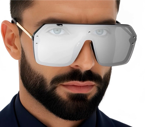 Fashion Oversize Flat Mirror Lens Square Large Men's Women's Miami Sunglasses Gafas Lentes De Moda Para Hombres Mujeres