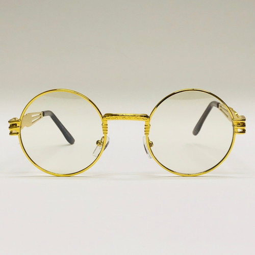 Gold Metal Round Frame Migos Designer Clear Lens Men Women Eyeglasses Sunglasses  Gafas de Sol Lentes de Moda Migos Redondo Dorado Hombres