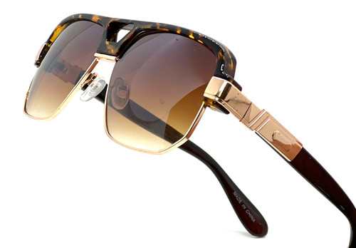 Men's Sunglasses Gold Metal Frame Square Vintage Retro Hip Hop Rap Black Brown  Gafas de Sol Lentes Oculos Moda Espejuelos Para Hombres y Mujeres