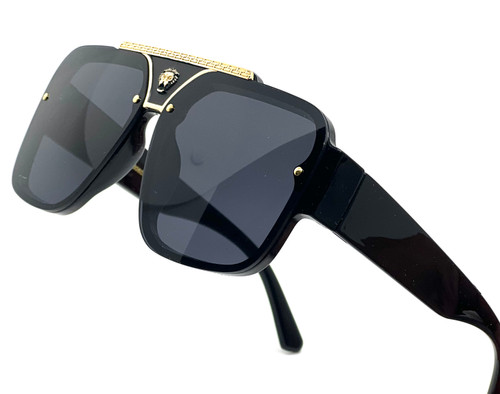 Men's Sunglasses Gold Metal Frame Square Vintage Retro Hip Hop Rap Black Brown  Gafas de Sol Lentes Oculos Moda Espejuelos Para Hombres y Mujeres
