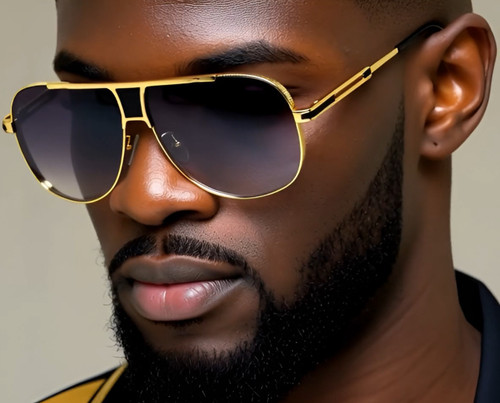 sunglasses, gold frame sunglasses, men's sunglasses, fashion sunglasses, designer sunglasses, gradient lenses, statement sunglasses, stylish sunglasses, men's fashion, sun protection, outdoor eyewear, gold sunglasses, shades