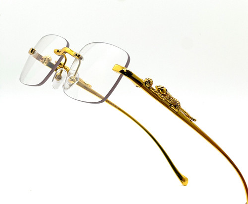 Men's Sunglasses Clear Lens  Hip Hop Quavo Migos Rimless Square Frame