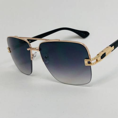 Men Sunglasses Designer Square Oversized Retro Shades Gold Frame Fashion