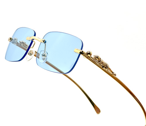 Men's Sunglasses Clear Lens  Hip Hop Quavo Migos Rimless Square Frame
