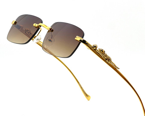 Men's Sunglasses Clear Lens  Hip Hop Quavo Migos Rimless Square Frame