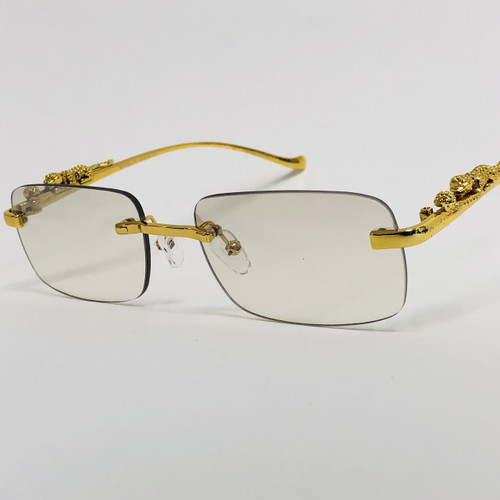 Men's Sunglasses Clear Lens  Hip Hop Quavo Migos Rimless Square Frame