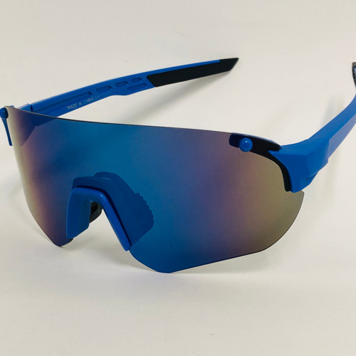 blue cycling sunglasses