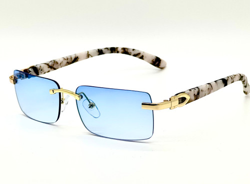 Rimless Square Sunglasses Classic Fashion Hip Hop Rap Migos Style Small Miami Beach Shades Gangster Elegant Classic Classy