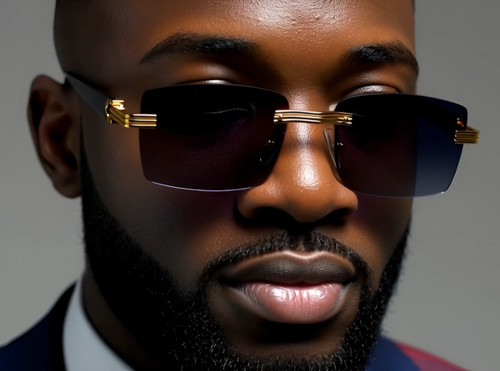 rimless sunglasses, men's sunglasses, rectangle sunglasses, driving sunglasses, fishing sunglasses, gold sunglasses, eyewear, men's fashion, sun protection, stylish sunglasses, modern sunglasses, shades, accessories, outdoor sunglasses