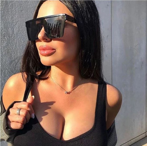 Fashion Oversize Flat Mirror Lens Square Large Men's Women's Miami Sunglasses Gafas Lentes De Moda Para Hombres Mujeres