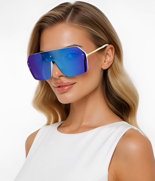 Fashion Oversize Flat Mirror Lens Square Large Men's Women's Miami Sunglasses Gafas Lentes De Moda Para Hombres Mujeres