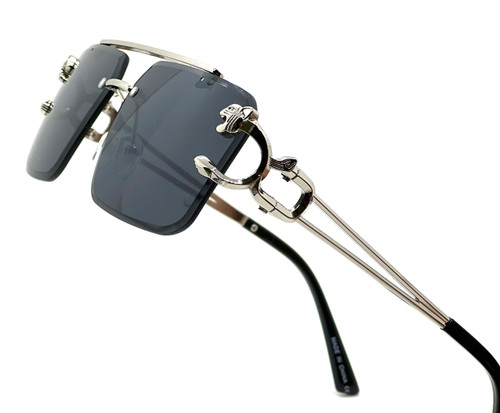 Rapper  Shades Frameless Sunglasses Fashion Designer Male Lentes Gafas Humbres Hip Hop Shades Elegant Rimless Gold Migos Quevo Rap