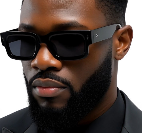 Men Women Sunglasses Black Small Retro Hip Hop Thick Square Frame Trendy Elegant fashion designer Wintage