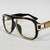 Black  Gold White Tortoise Frame with Smoke Gradient and Oceanic Lenses - Gold Top Bar Black Brown Blue Purple Clear  Lenses