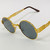 Hip-Hop Rap Migos Style Gold Metal Round Frame Black Brown Lens Sunglasses Gafas de Sol Lentes de Moda