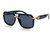 Black square  Gold  Frame with Smoke Gradient Lens Miami Style Shades Celebrity Sunglasses