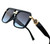 Black square  Gold  Frame with Smoke Gradient Lens Miami Style Shades Celebrity Sunglasses