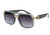 Black square  Gold  Frame with Smoke Gradient Lens Miami Style Shades Celebrity Sunglasses