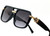 Black square  Gold  Frame with Smoke Gradient Lens Miami Style Shades Celebrity Sunglasses