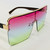 Oversize Square Rimless Metal Plastic Sunglasses