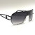 Oversize One Piece Square Metal Frame Black Gradient Brown Lenses Sunglasses Gafas de Sol Lentes de Moda