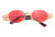 Oval Gold Metal Frame Hip Hop Pink Red Orange Oceanic Lens Migos Sunglasses Gafas Sol Lentes de Moda para Hombres Mujeres Estilo Espejuelo
