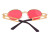 Oval Gold Metal Frame Hip Hop Pink Red Orange Oceanic Lens Migos Sunglasses Gafas Sol Lentes de Moda para Hombres Mujeres Estilo Espejuelo