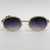 Wood Temple Oval Shape Metal Gold Frame Diamond Bling Rhinestones Ice Sunglasses