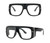 Oversize Plastic Thick Frame Aviator Square Metal Sunglasses Black Lens Glasses Shades Hip Hop Rapper