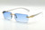 Rimless Square Sunglasses Classic Fashion Hip Hop Rap Migos Style