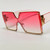 Women Sunglasses Oversized Large Square XL Flat Top Style Elegant Retro New  Luxury Rivet Stud