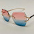 Women's Sunglasses Designer Diamond Cut Lens Oversized Fancy Elegant Celebrity Rimless NEW