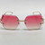 Women's Sunglasses Designer Diamond Cut Lens Oversized Fancy Elegant Celebrity Rimless NEW