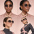 Women's Sunglasses Cat Eye Designer Diamond Cut Lens Oversized Fancy Elegant Rimless