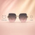 Women's Sunglasses Cat Eye Designer Diamond Cut Lens Oversized Fancy Elegant Rimless