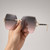 Women's Sunglasses Cat Eye Designer Diamond Cut Lens Oversized Fancy Elegant Rimless