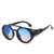 Men's Women Sunglasses Vintage Steampunk Side Shields Leather Round New Shades Gafas Lentes