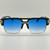 Men Sunglasses Fashion  Square Gold Clear Lens Retro Hip Hop Rapper Style Shades Gafas Lentes