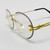 Men's Rimless Gold Frame Sunglasses Old School Vintage Round Diamond Cut Clear Lens  Hip Hop Migos