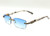Men's Sunglasses Hip Hop Quavo Migos DIAMOND Rimless Square Frame Clear Lens New