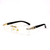 Men's Sunglasses Hip Hop Quavo Migos DIAMOND Rimless Square Frame Clear Lens New